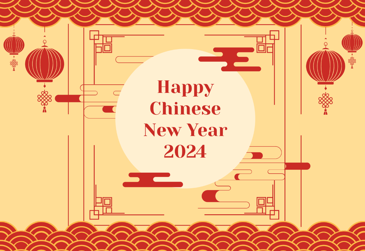 Chinese New Year Card Background Template - Edit Online & Download