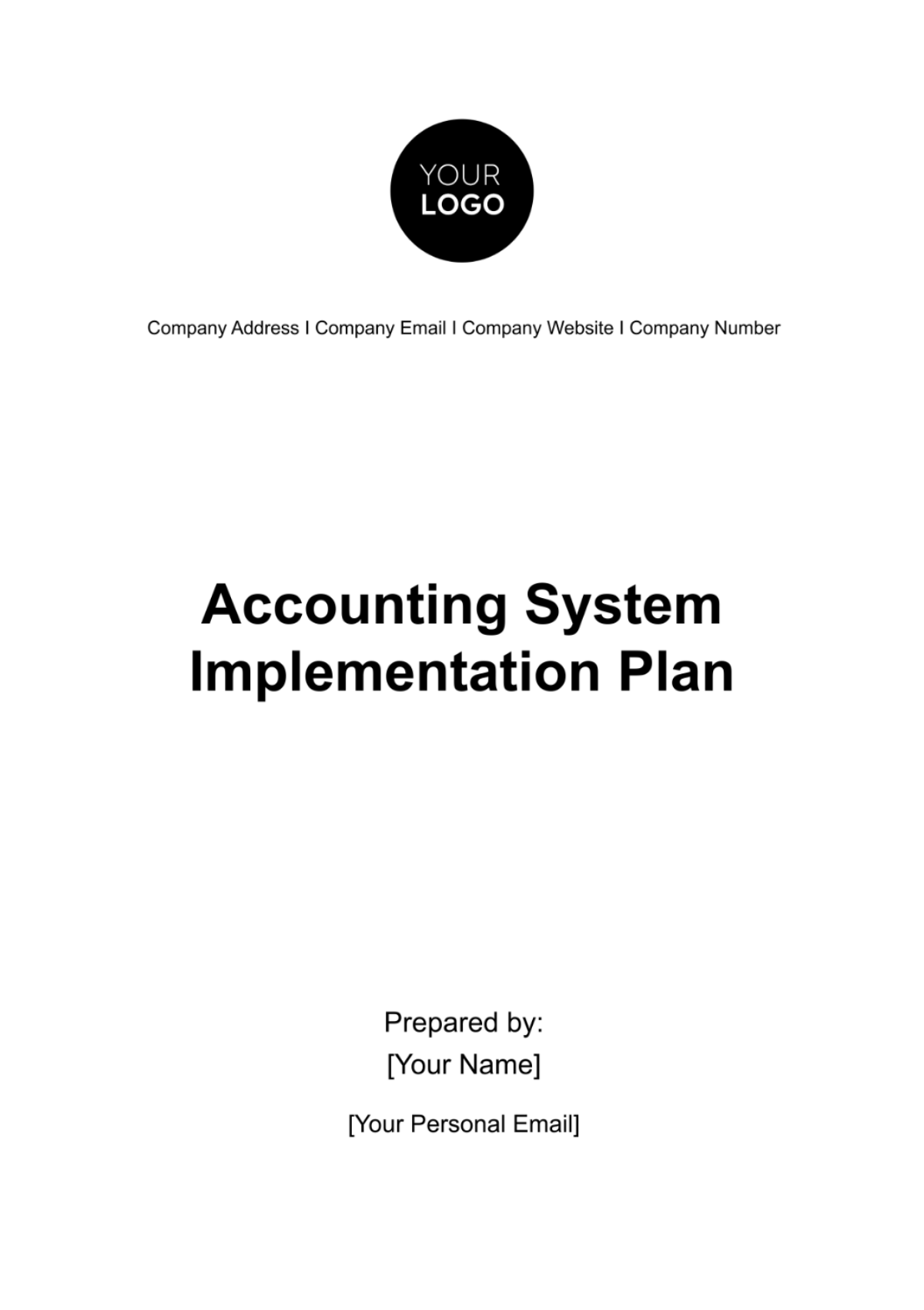 Accounting System Implementation Plan Template