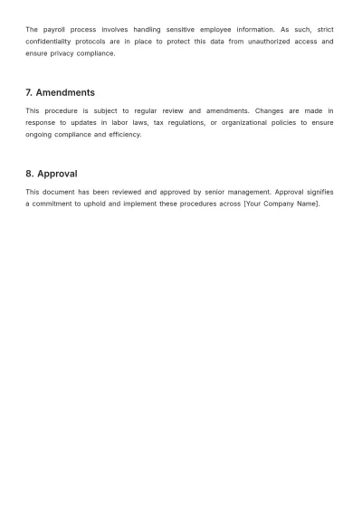 Free Accounting Payroll Reporting Procedure Template to Edit Online