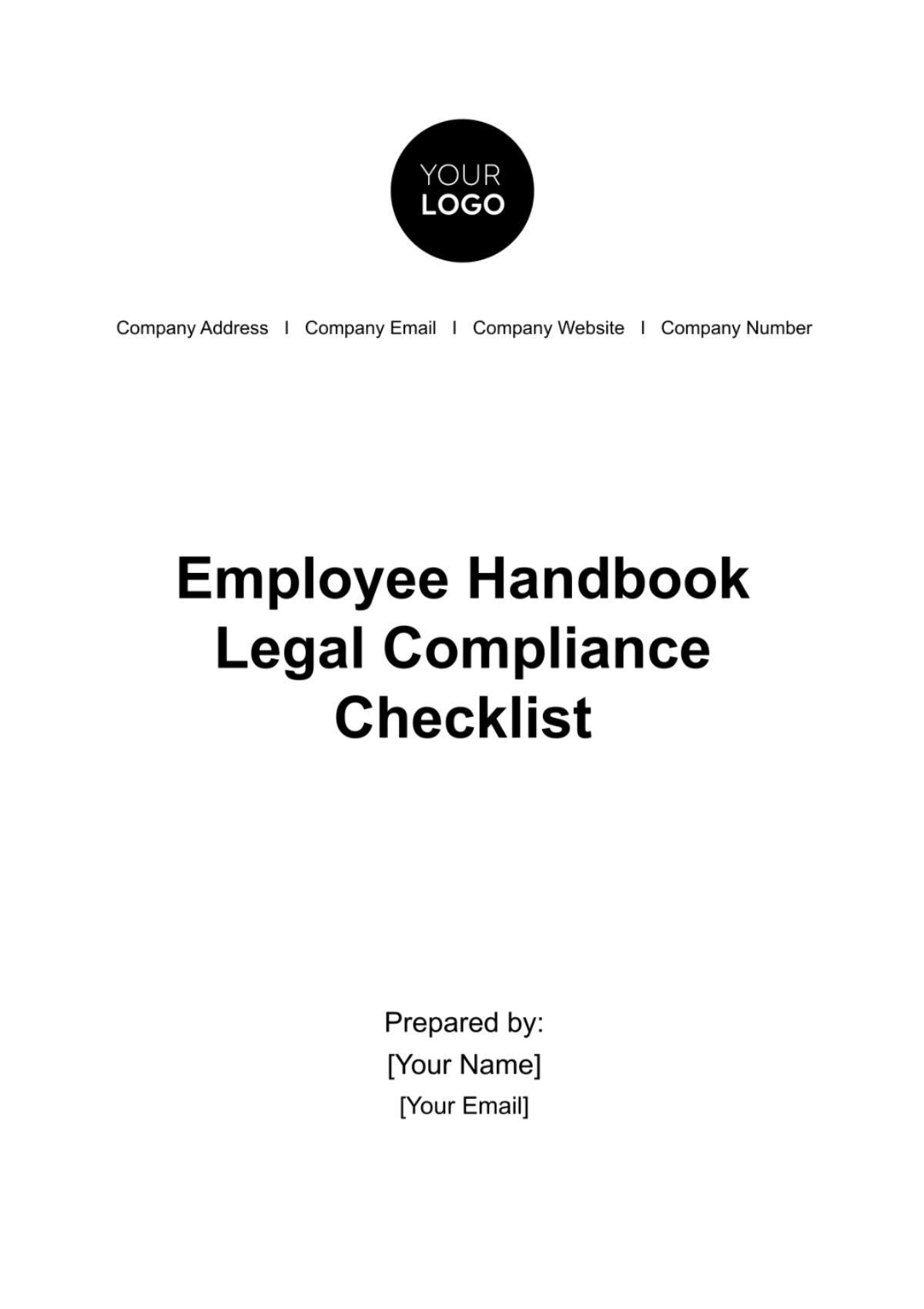 Free Employee Handbook Legal Compliance Checklist HR Template