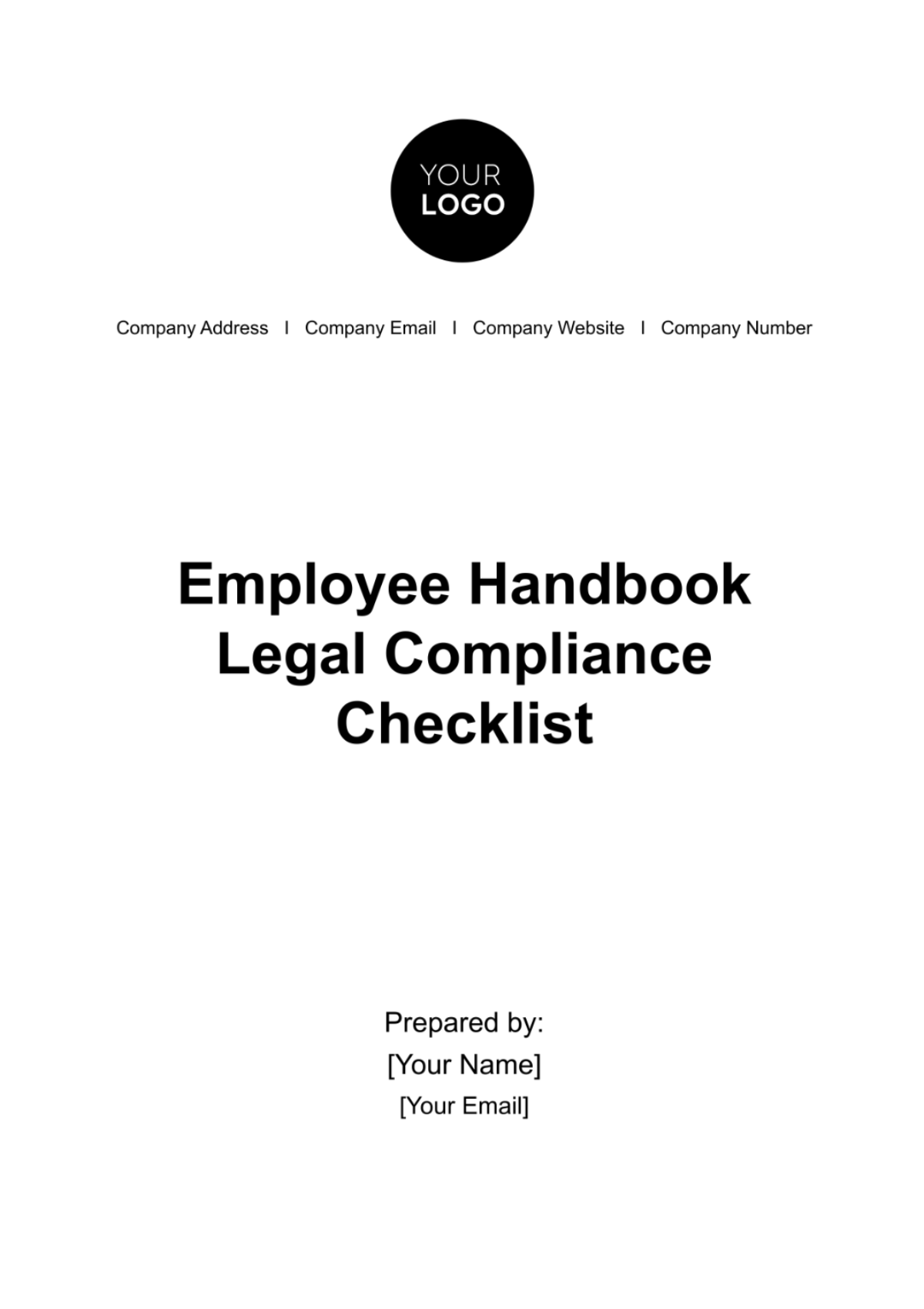 Employee Handbook Legal Compliance Checklist HR Template - Edit Online & Download