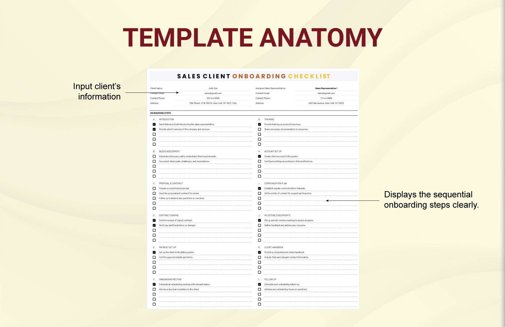 Sales Client Onboarding Checklist Template
