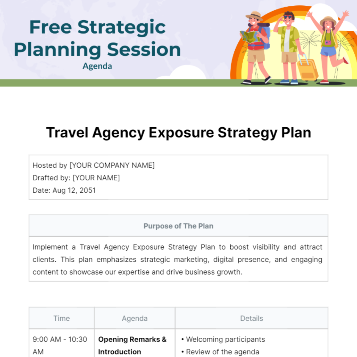 Free Strategic Planning Session Agenda Template