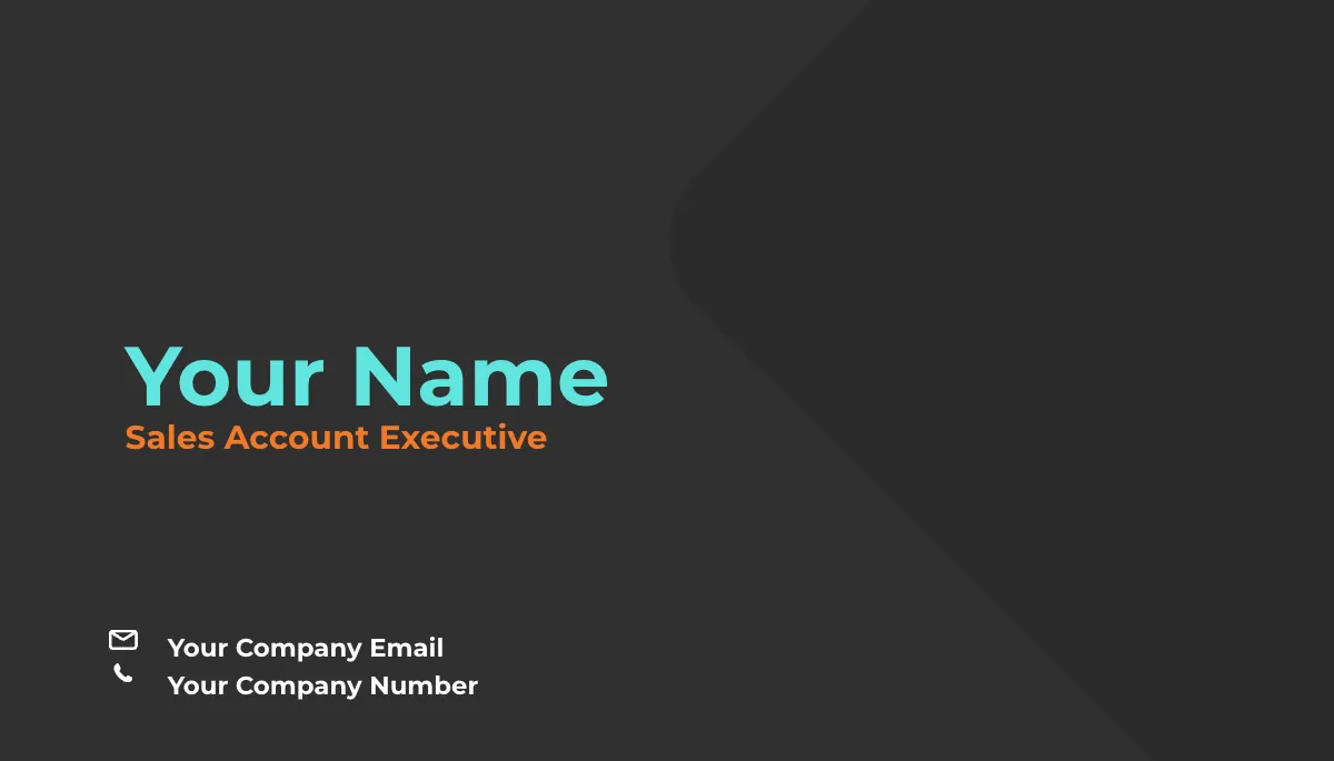 Free Sales Account Executive Business Card Template to Edit Online