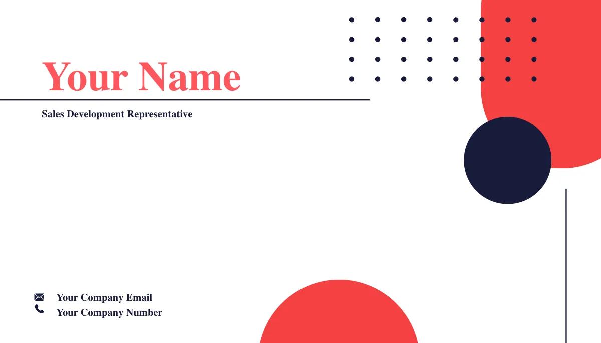 Free Sales Development Representative Business Card Template to Edit Online