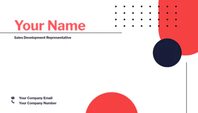 Free Sales Development Representative Business Card Template to Edit Online