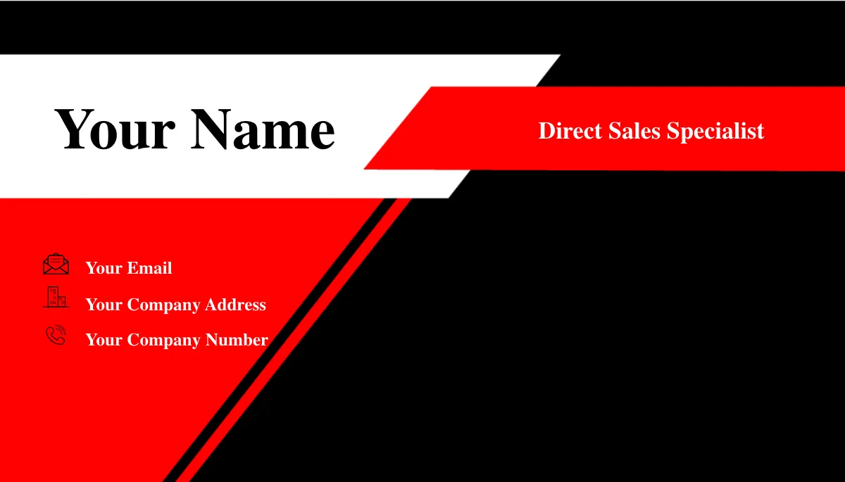 Free Direct Sales Specialist Business Card Template to Edit Online