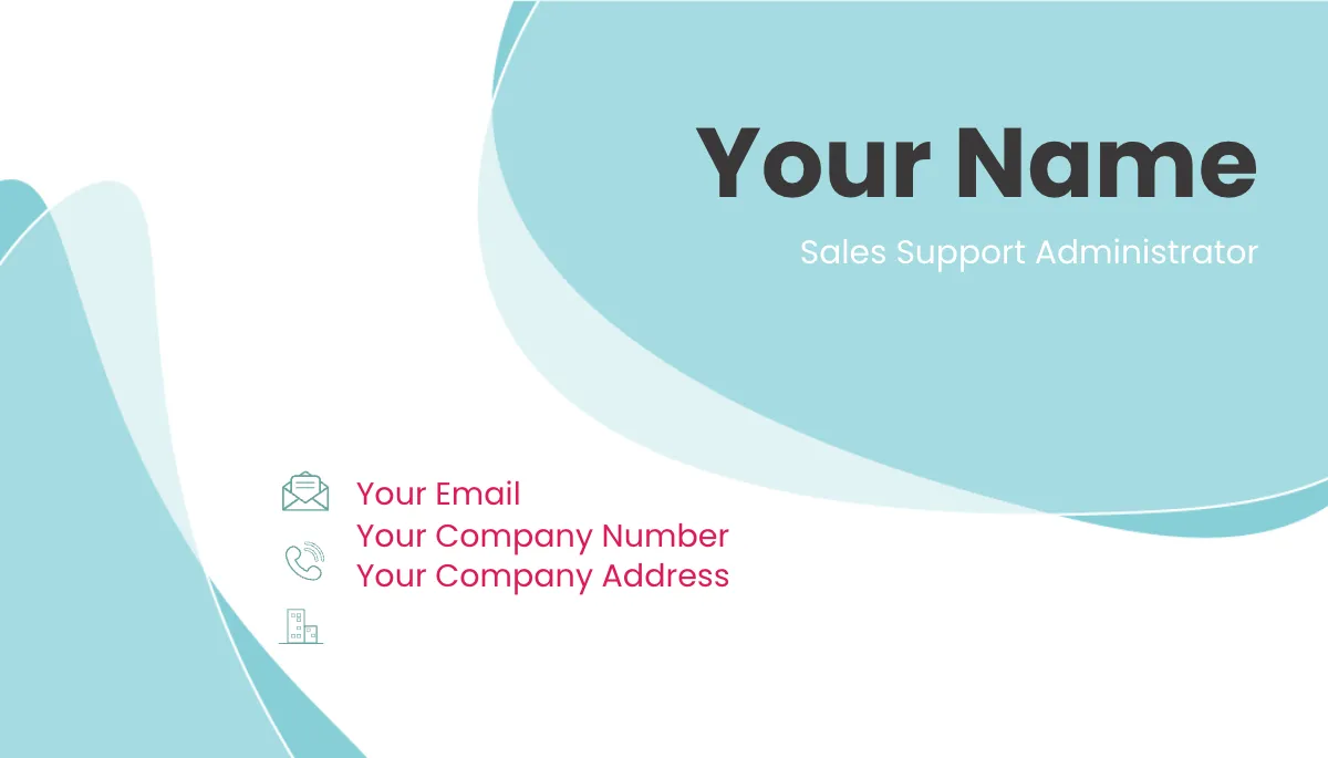 Free Sales Support Administrator Business Card Template to Edit Online