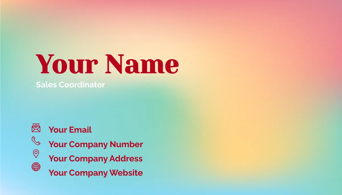 Free Sales Coordinator Business Card Template to Edit Online