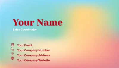 Free Sales Coordinator Business Card Template to Edit Online