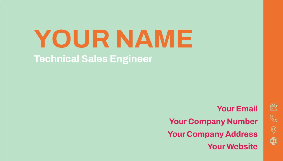 Free Technical Sales Engineer Business Card Template to Edit Online