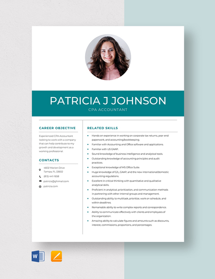 FREE Accountant Resume Template - Download in Word, Google Docs, PDF ...