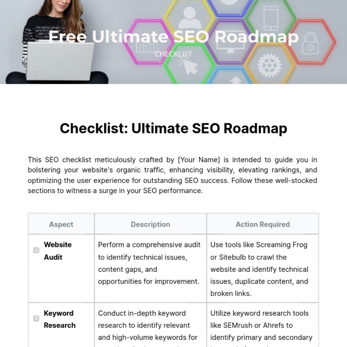 Ultimate SEO Roadmap Checklist Template