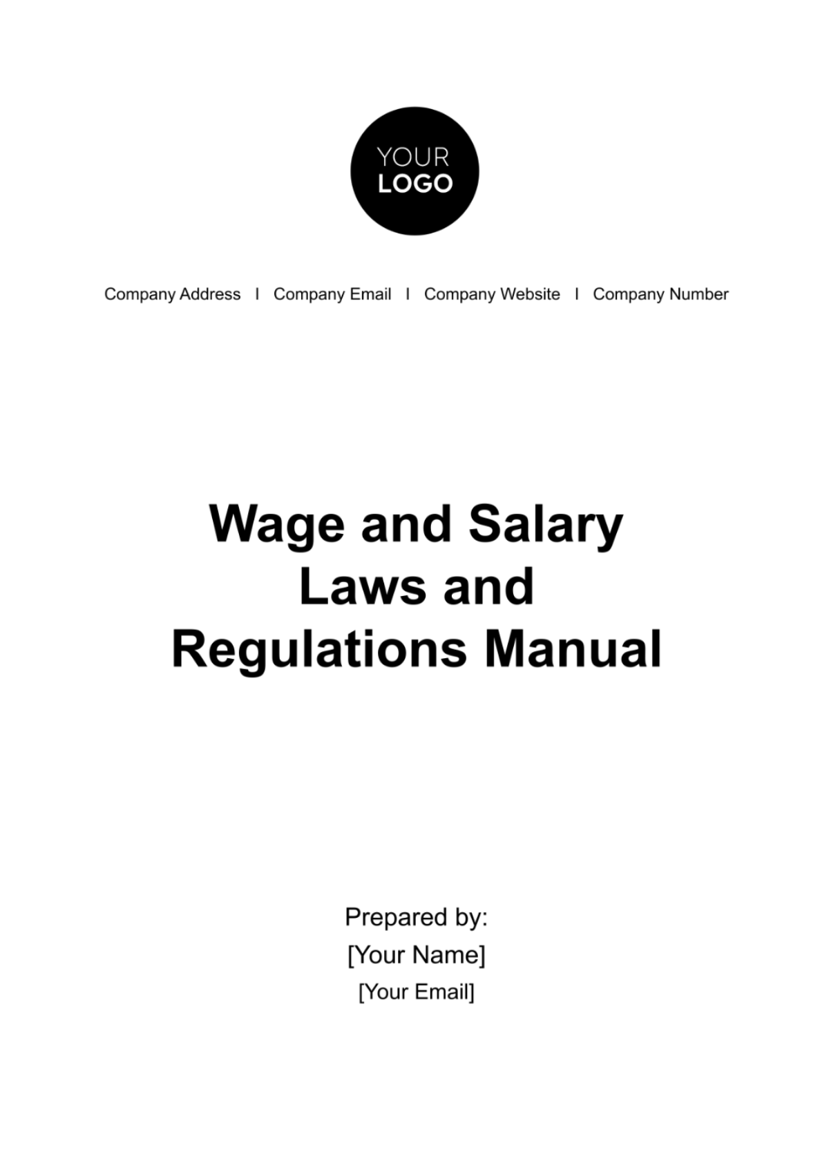 Wage and Salary Laws and Regulations Manual HR Template - Edit Online & Download