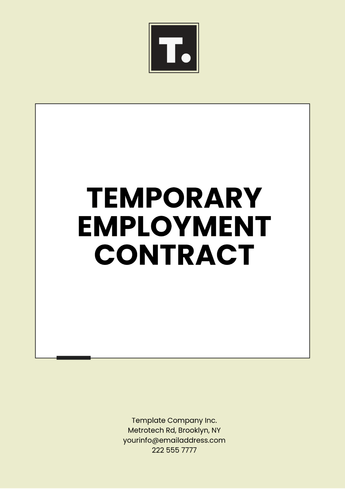 Temporary Employment Contract Template