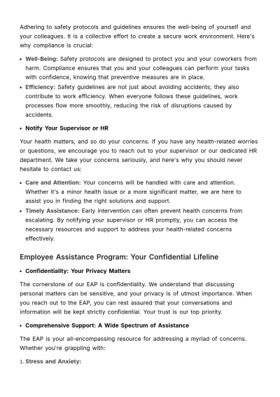 Free Detailed Handbook on Employee Health and Wellness Compliance HR Template to Edit Online