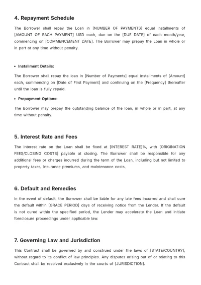 Free Mortgage Contract Template to Edit Online
