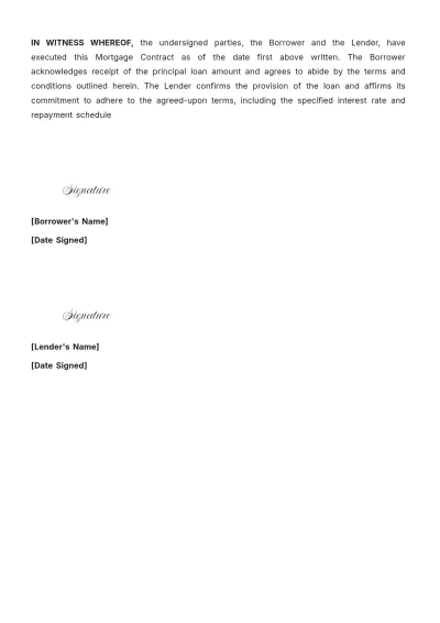 Free Mortgage Contract Template to Edit Online
