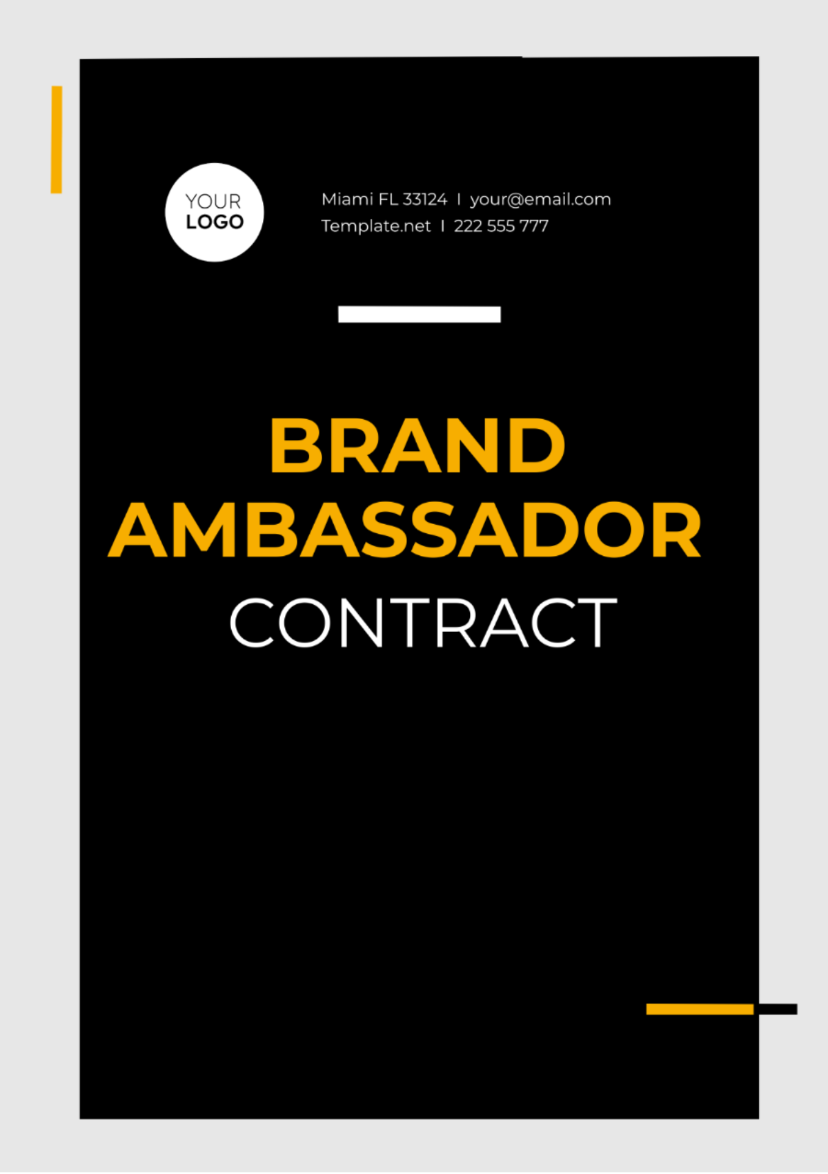 Brand Ambassador Contract Template