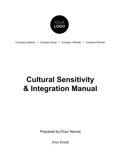 Free Cultural Sensitivity & Integration Manual HR Template to Edit Online