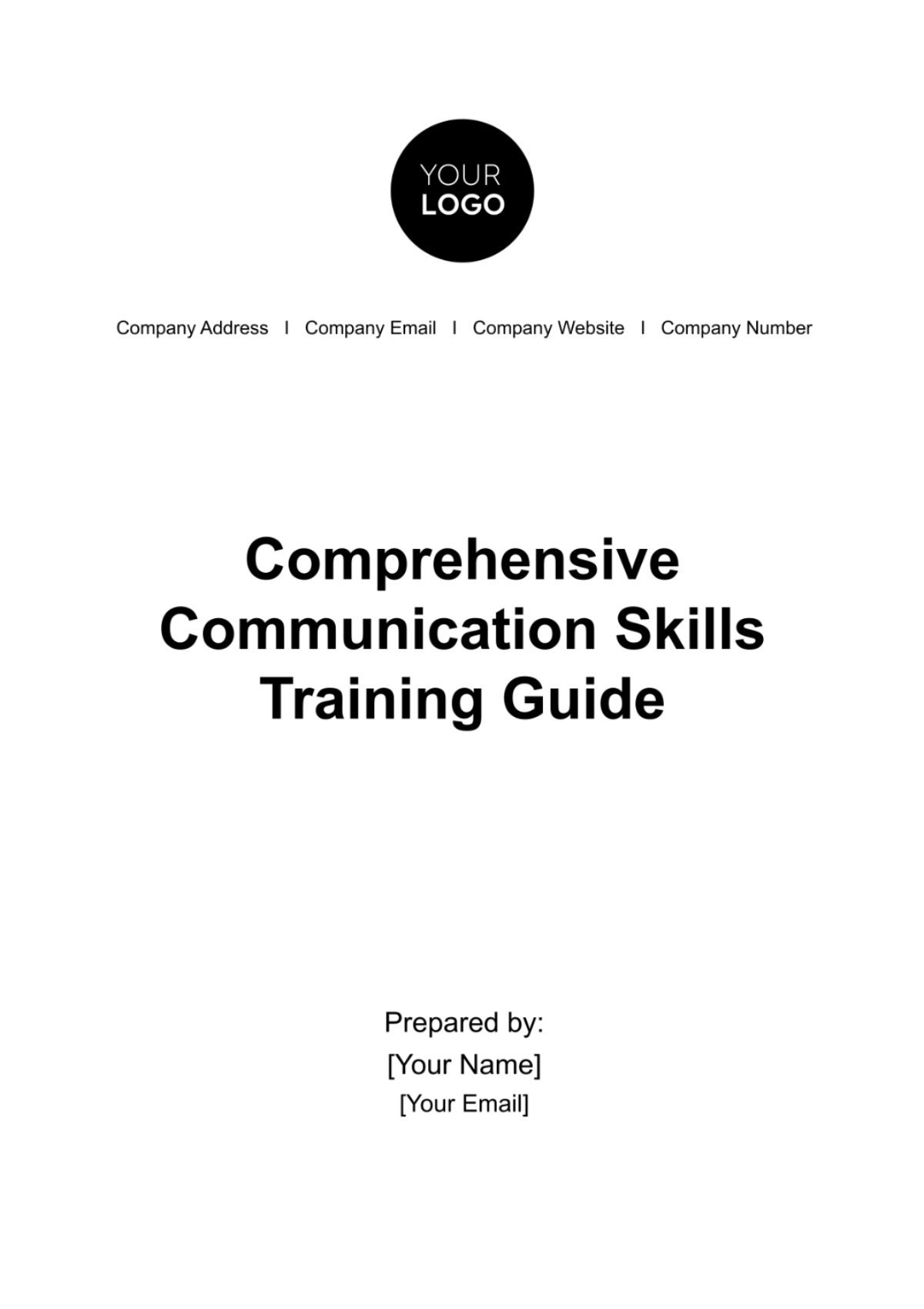 Comprehensive Communication Skills Training Guide HR Template