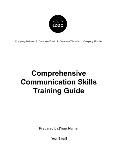 Free Comprehensive Communication Skills Training Guide HR Template to Edit Online