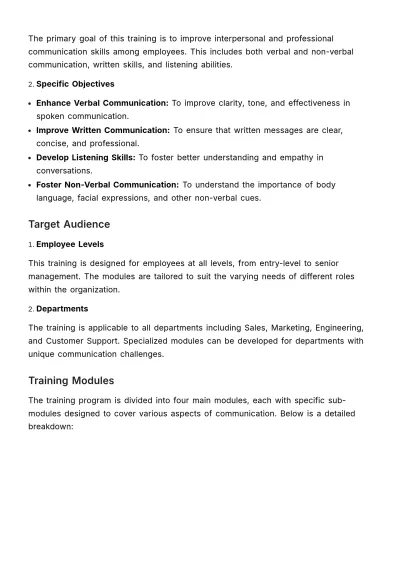 Free Comprehensive Communication Skills Training Guide HR Template to Edit Online