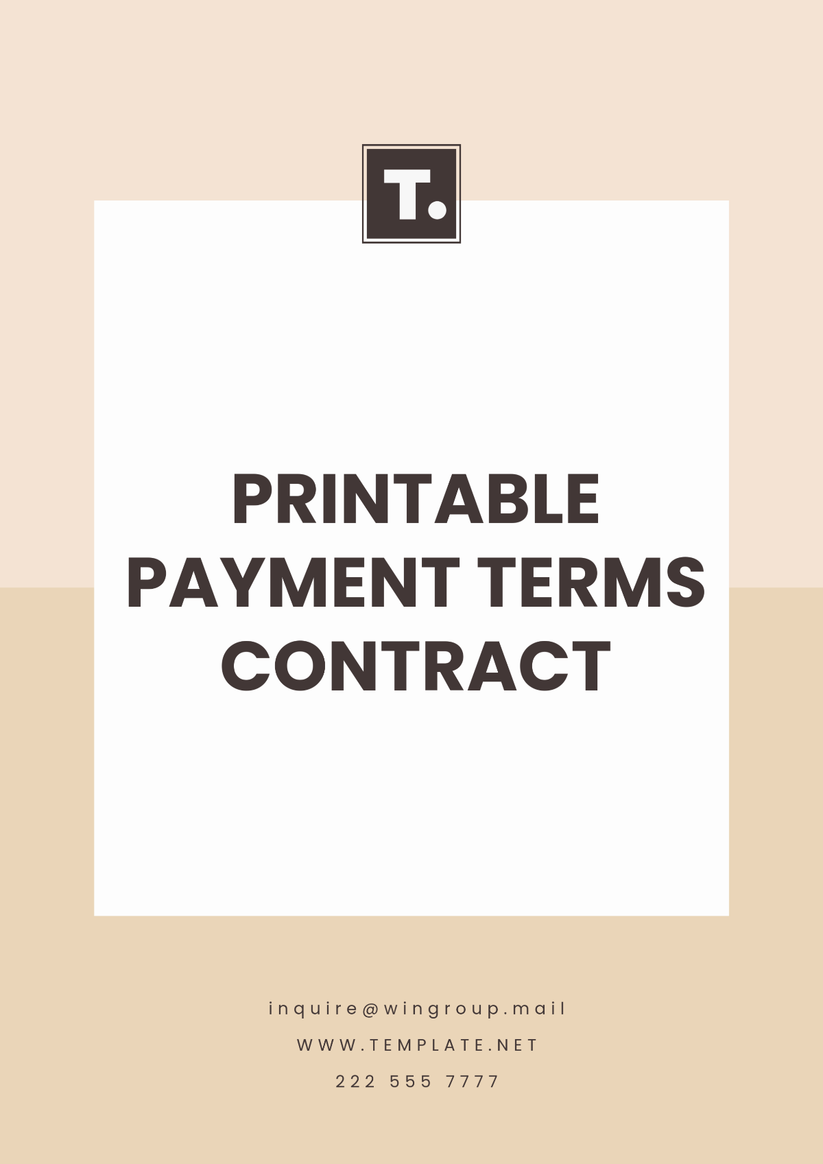 Free Printable Payment Terms Contract Template