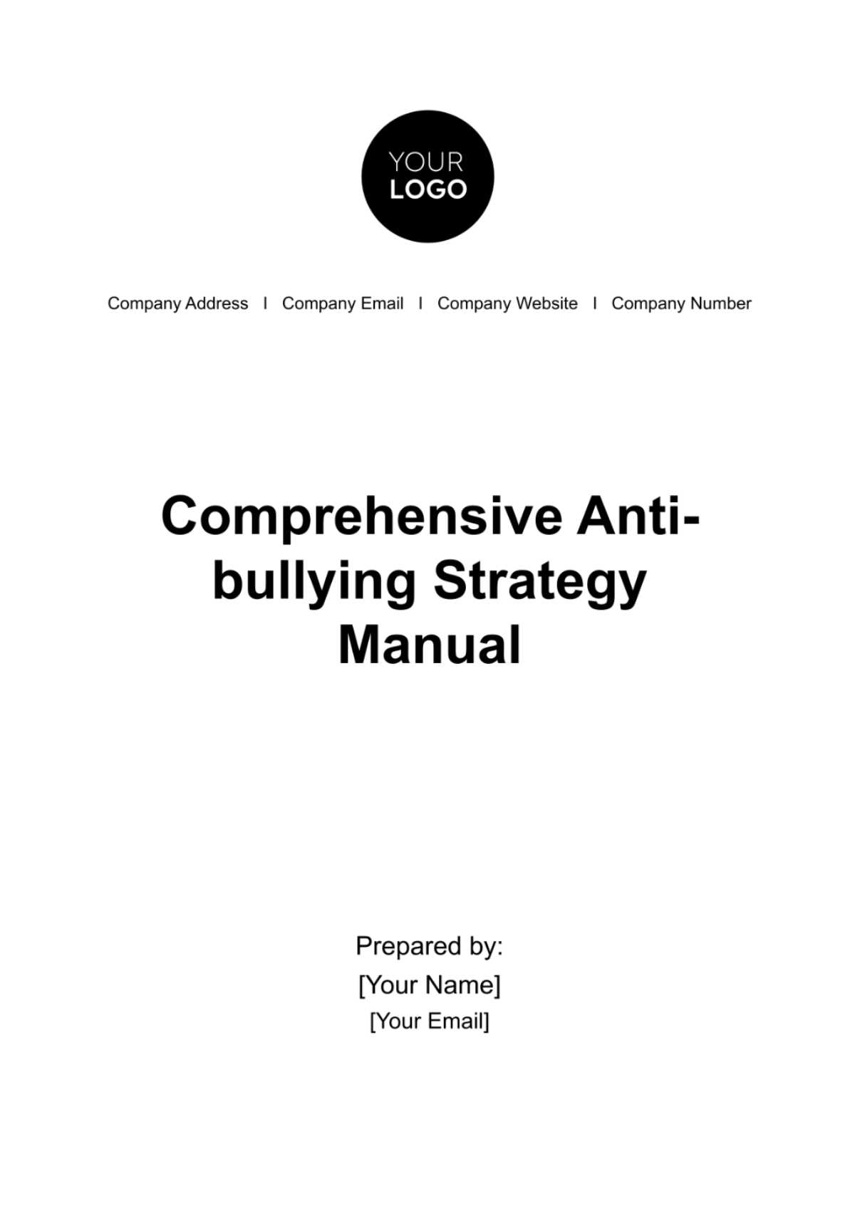 Free Comprehensive Anti-bullying Strategy Manual HR Template