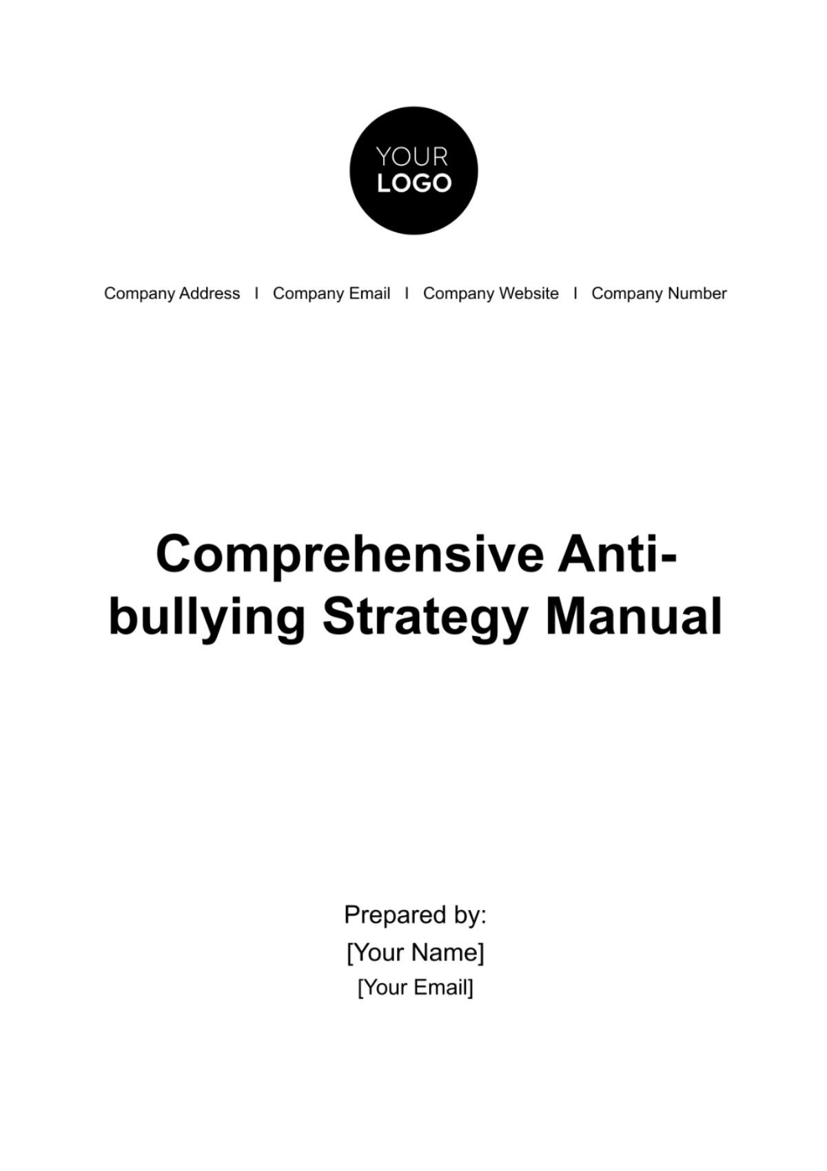 Comprehensive Anti-bullying Strategy Manual HR Template - Edit Online & Download