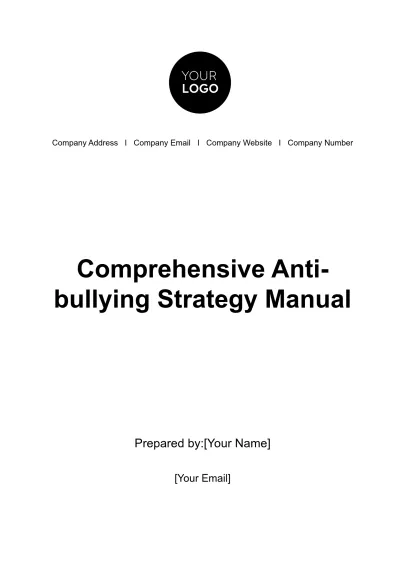 Free Comprehensive Anti-bullying Strategy Manual HR Template to Edit Online
