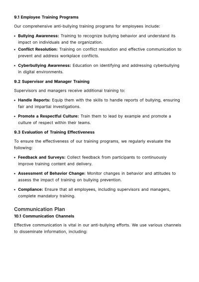 Free Comprehensive Anti-bullying Strategy Manual HR Template to Edit Online