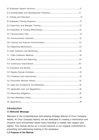 Free Comprehensive Anti-bullying Strategy Manual HR Template to Edit Online