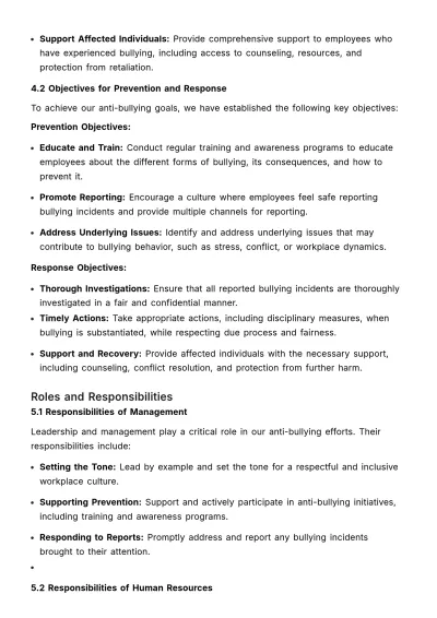 Free Comprehensive Anti-bullying Strategy Manual HR Template to Edit Online