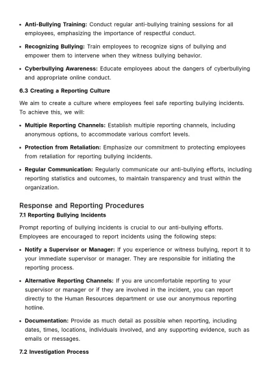 Free Comprehensive Anti-bullying Strategy Manual HR Template to Edit Online