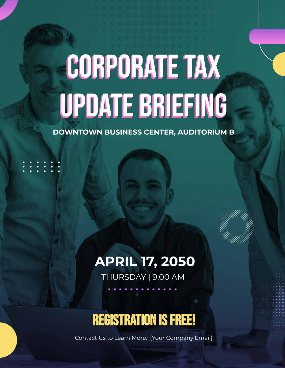Corporate Tax Update Briefing Flyer Template