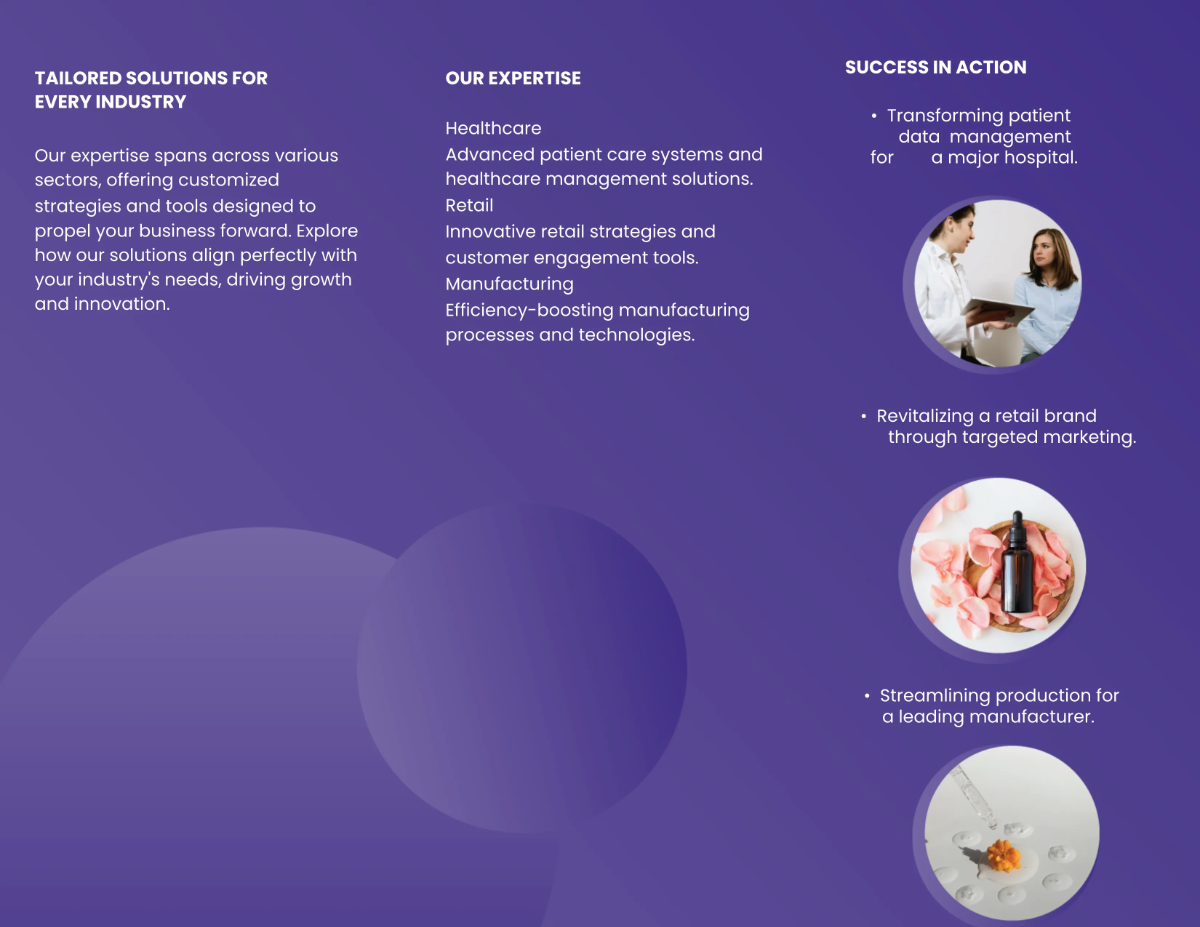 Free Industry-Specific Solutions Brochure Template to Edit Online