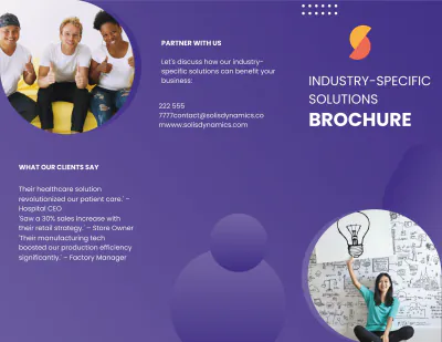 Free Industry-Specific Solutions Brochure Template to Edit Online