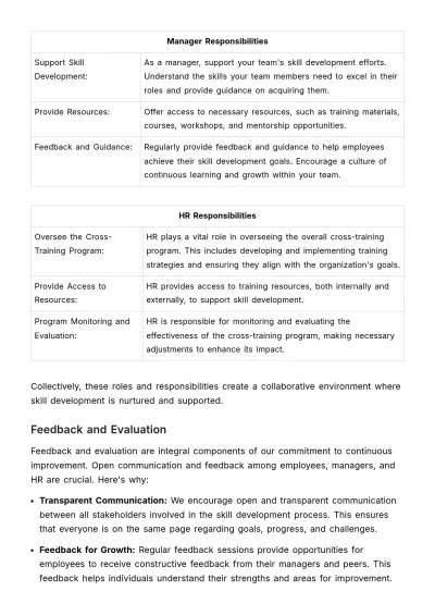 Free Cross-training and Skill Development Handbook HR Template to Edit Online