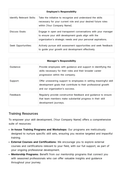 Free Cross-training and Skill Development Handbook HR Template to Edit Online