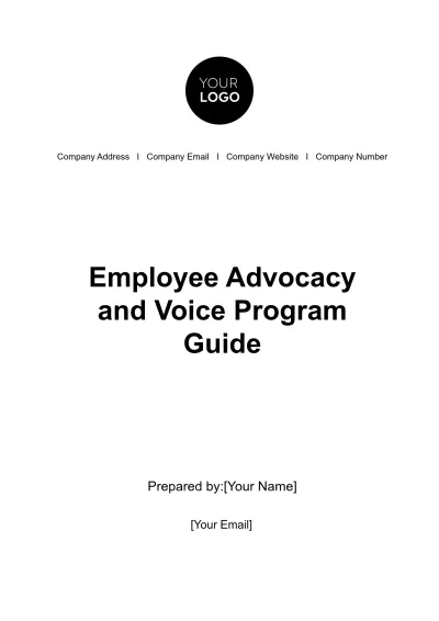 Free Employee Advocacy and Voice Program Guide HR Template to Edit Online