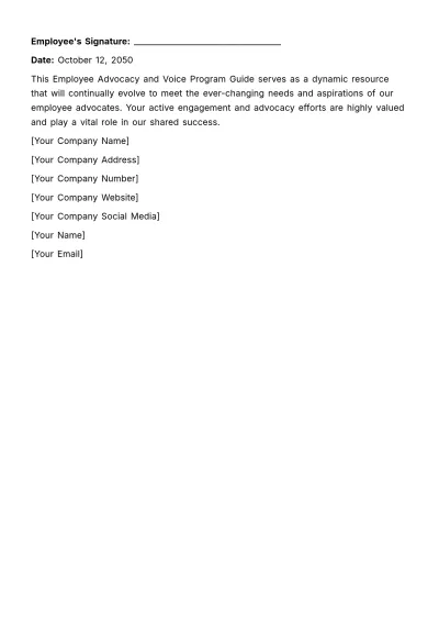 Free Employee Advocacy and Voice Program Guide HR Template to Edit Online
