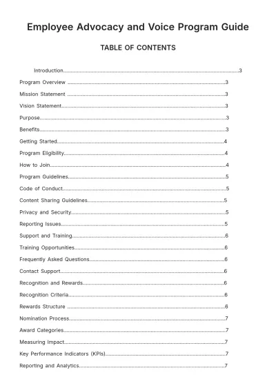 Free Employee Advocacy and Voice Program Guide HR Template to Edit Online