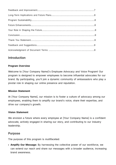 Free Employee Advocacy and Voice Program Guide HR Template to Edit Online