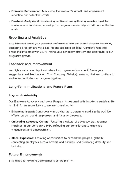 Free Employee Advocacy and Voice Program Guide HR Template to Edit Online