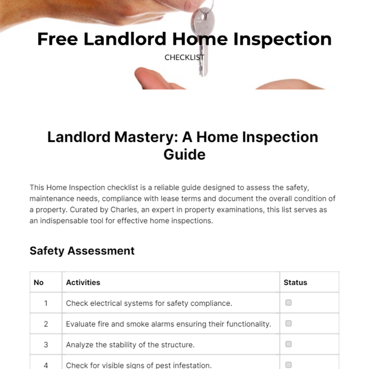 Landlord Home Inspection Checklist Template Edit Online And Download Example