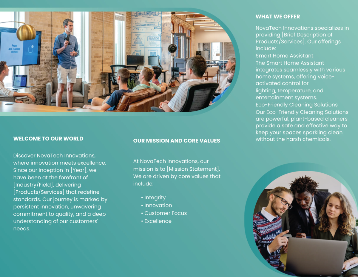 Free Corporate Overview Brochure Template to Edit Online