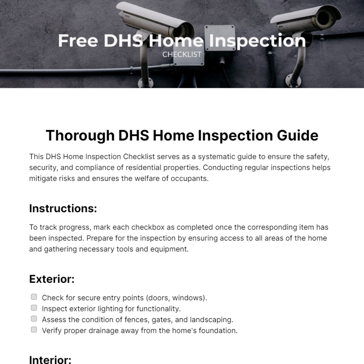 DHS Home Inspection Checklist Template