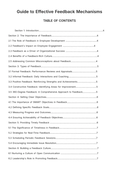 Free Guide to Effective Feedback Mechanisms HR Template to Edit Online