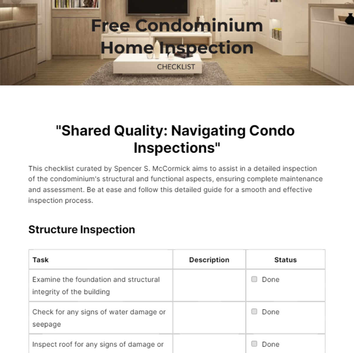 Condominium Home Inspection Checklist Template - Edit Online & Download ...